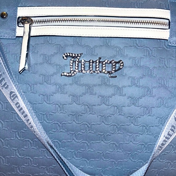 💎RARE💎Juicy Couture Duffle Bag NWT – Blue Monogram & Rhinestone Logo - Picture 2 of 10